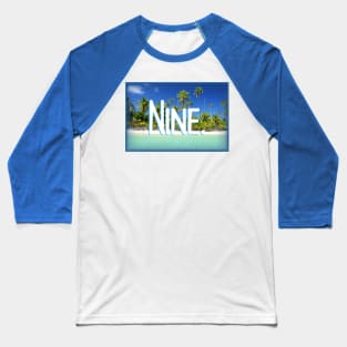 Nine Year old Tropical Beach Baseball T-Shirt